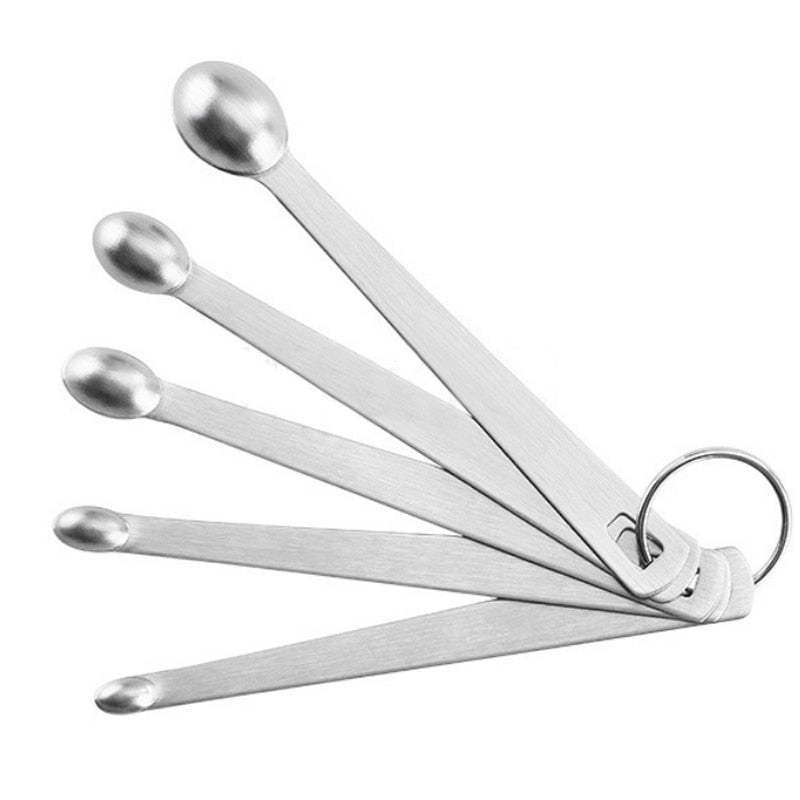 Mini Measuring Spoon Durable Cooking Tools Kitchen Gadgets Tableware Accessories Stainless Steel Portable 5Pcs Dsers