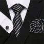 Men's Silk Tie Handkerchief and Cufflinks Set Dsers