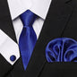 Men's Silk Tie Handkerchief and Cufflinks Set Dsers