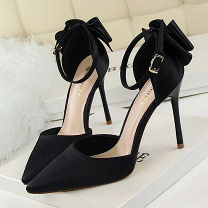 Women's Pointed Toe Bow Strap Stilettos Dsers