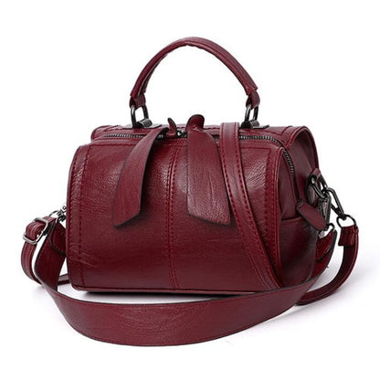 Women's PU Leather Tube Shape Handbag Dsers