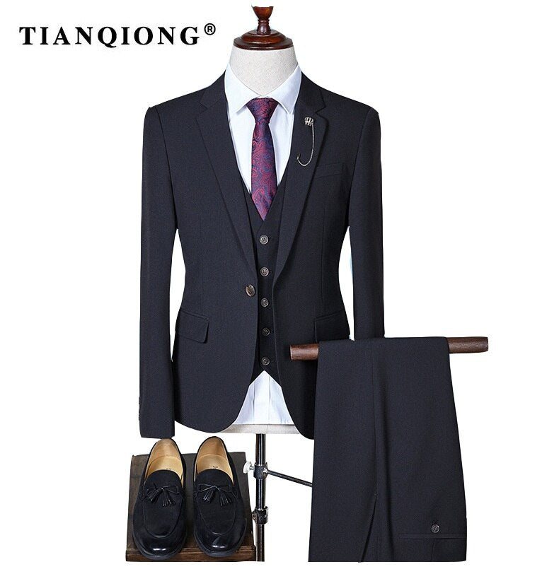 TIAN QIONG Men's 3 Piece Slim Fit Suit Dsers