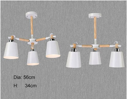 Modern minimalist wooden bracket LED E27 colorful lampshade chandeliers for kitchen living room bedroom study apartment Dsers