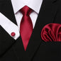 Men's Silk Tie Handkerchief and Cufflinks Set Dsers