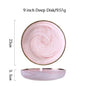 Pink Marble Ceramic Dinnerware Plates Lunch Food Fruit Salad Soup Deep Bowl Tableware Wedding Kitchen Utensils Porcelain Set Dsers