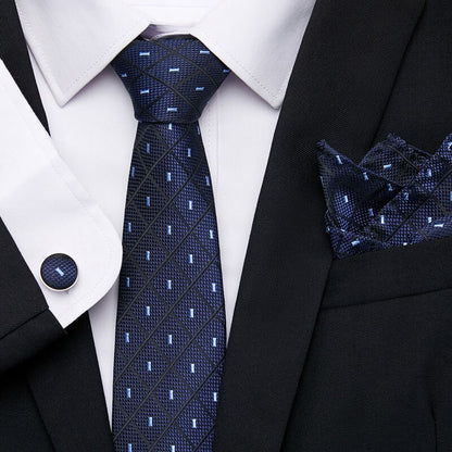 Men's Silk Tie Handkerchief and Cufflinks Set Dsers