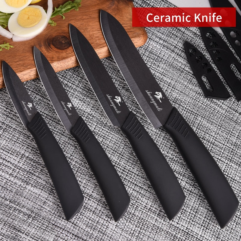 More Size Utility Ceramic Knife Black Zirconia Kitchen Fruit Knives Cooking slicing Meat Ceramic Knives With ABS Handle Dsers