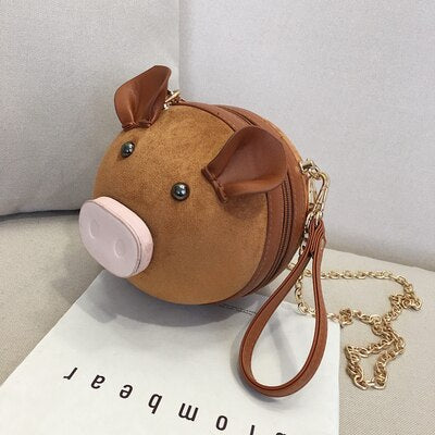 Suede Pig Harajuku Theme Shoulder Bag Dsers