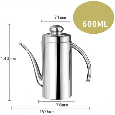 Standard 304 Stainless Steel Olive Oil Vinegar Batcher Can Bottle Pot Kitchen Accessories Cooking Tools 500ml Storage Bottles Dsers