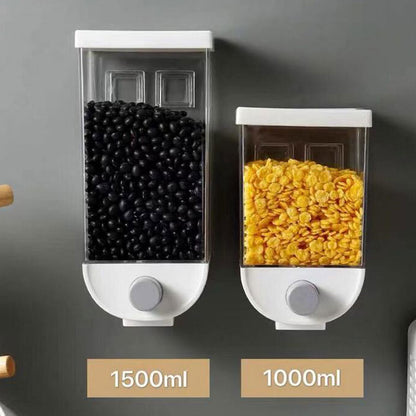 Wall Mounted Press Cereals Dispenser Grain Storage Box Dry Food Container Organizer Kitchen Accessories Tools 1000/1500ml Dsers