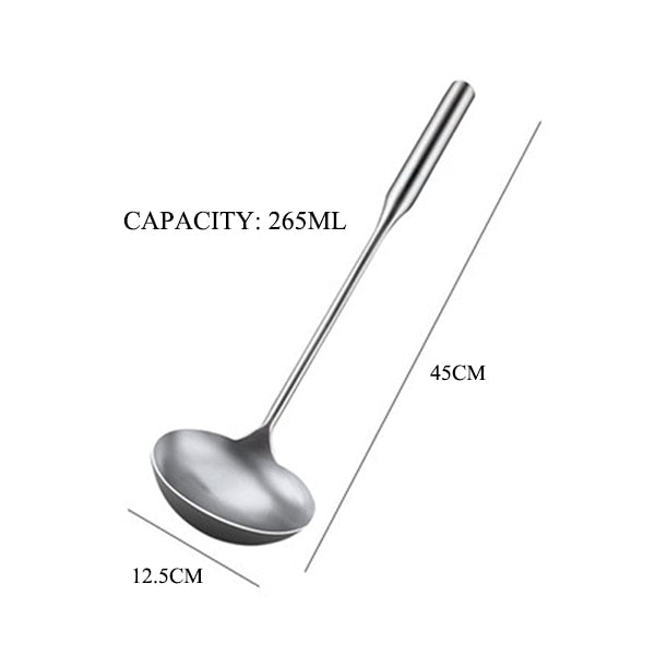 Professional Stainless Steel Chef Cooking Serving Wok Spoon, Long Handle Soup Spoon Ladle, Kitchen Utensils Tools Cookware Dsers