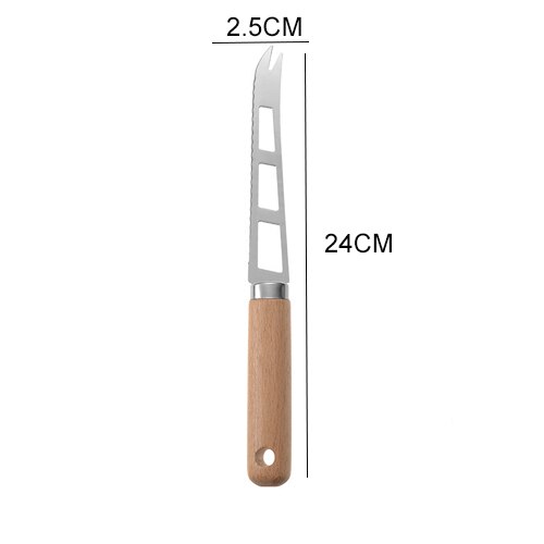 Wooden Handle Small Kitchenware Stainless Steel  Opener Baking Pizza Skin-Peeler Cheese Knife  Kitchenware Set Dsers