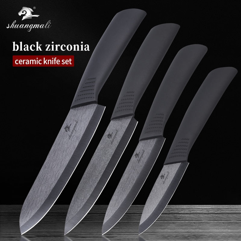 More Size Utility Ceramic Knife Black Zirconia Kitchen Fruit Knives Cooking slicing Meat Ceramic Knives With ABS Handle Dsers