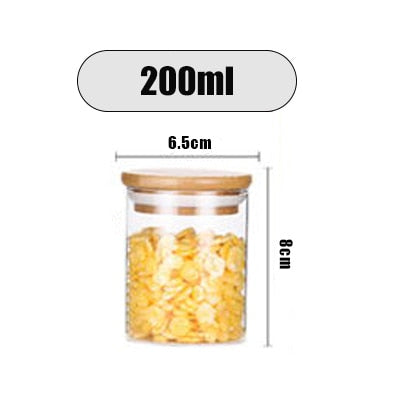 Transparent Glass Jars Seal Jars Grains Storage Bottles Spice Jar Kitchen Storage Organization Dsers