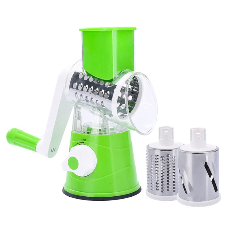 Multifunctional Vegetable Slicer 3 in 1Manual Round Grater Vegetable  Slicer Potato Spiralizer Home Gadgets Kitchen Accessories Dsers