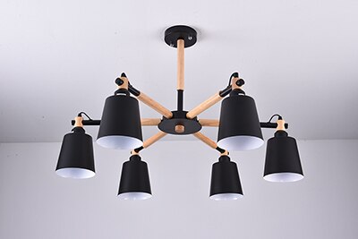 Modern minimalist wooden bracket LED E27 colorful lampshade chandeliers for kitchen living room bedroom study apartment Dsers