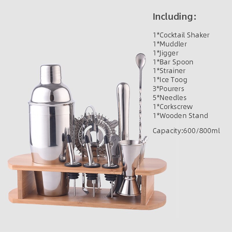 Wine Coctelera Batidora Boston Recipe Mixer Shaker Bartender Barware Kit Kitchen Bar Tools Stainless Steel Cocktail Shaker Set Dsers