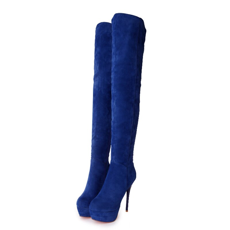 Women's Thigh High Suede Stiletto Boots Dsers