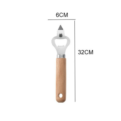 Wooden Handle Small Kitchenware Stainless Steel  Opener Baking Pizza Skin-Peeler Cheese Knife  Kitchenware Set Dsers