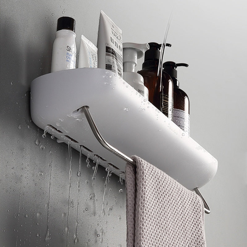 Punch-Free Bathroom Organizer Shelf Shampoo Shower Storage Rack Bath kitchen Towel Holder Household Items Bathroom Accessories Dsers