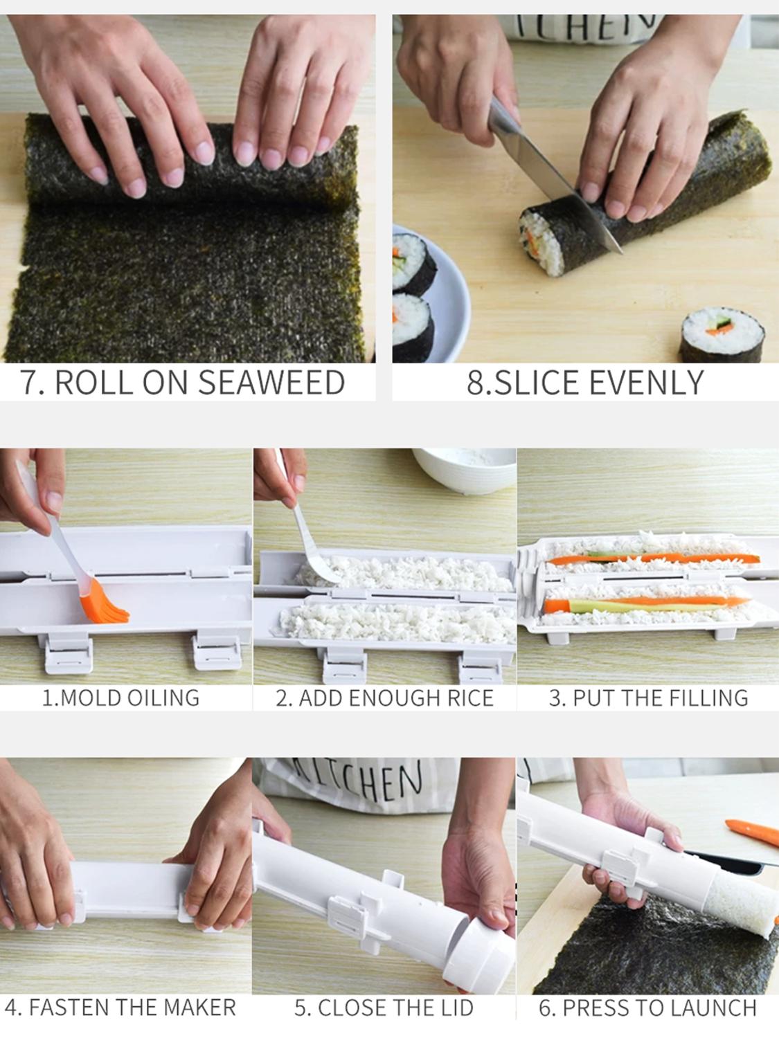 Quick Sushi Maker Roller Rice Mold Vegetable Meat Rolling Gadgets DIY Sushi Device Making Machine Kitchen Ware Dsers