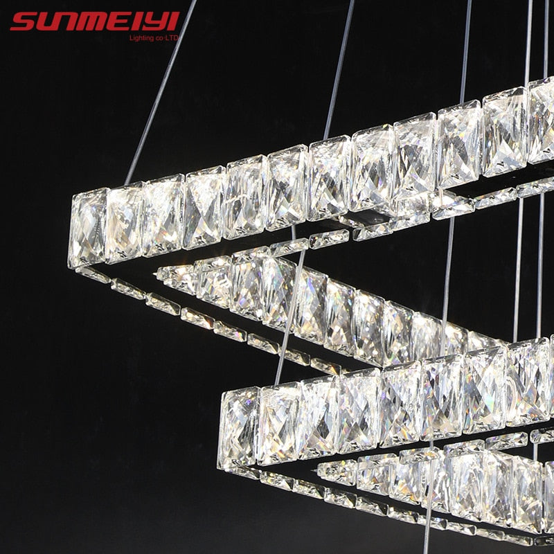 Modern LED Chandeliers Dimmable Crystal Chandelier Lighting For Living room Dining room Kitchen Rings led lampadario cristallo Dsers