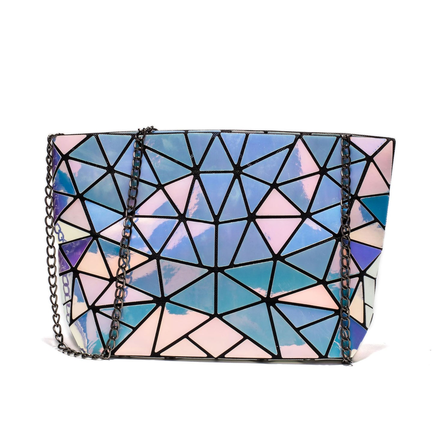 Women's Geometric Chain Bag Holographic Dsers