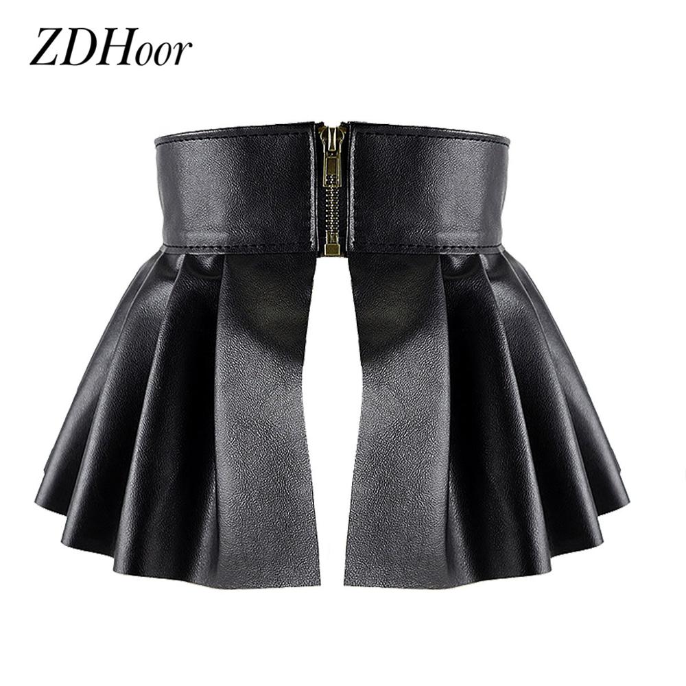 Women's PU Leather Elastic Wide Skirt Waist Belt Dsers