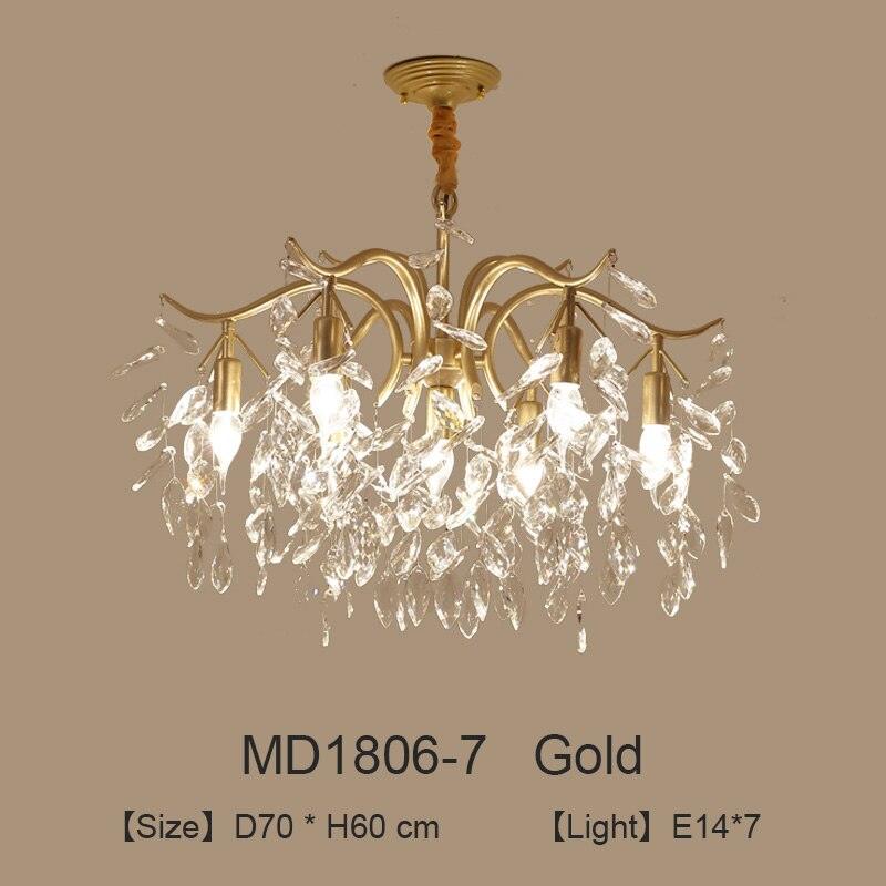 Nordic LED Crystal Chandeliers Gold Black Chandelier Luxury Lighting Kitchen Dining Living room Bedroom Lamp lustre pendente Dsers