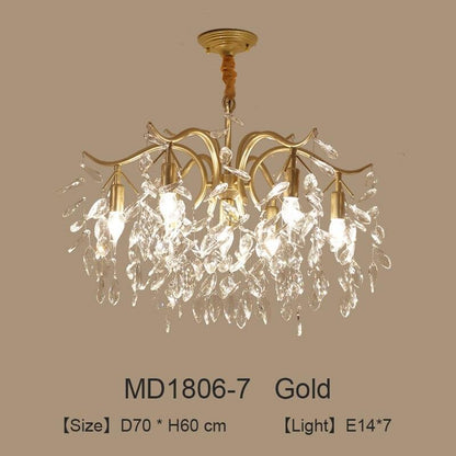 Nordic LED Crystal Chandeliers Gold Black Chandelier Luxury Lighting Kitchen Dining Living room Bedroom Lamp lustre pendente Dsers