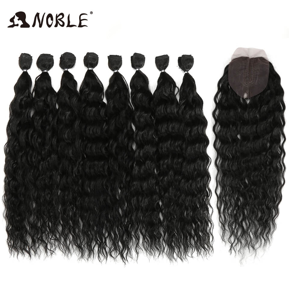 Noble Synthetic Hair Body Weave 20 Inch 8pcs/lot Afro Kinky Curly Hair Ombre Bundles Hair Extension Synthetic Hair Wave