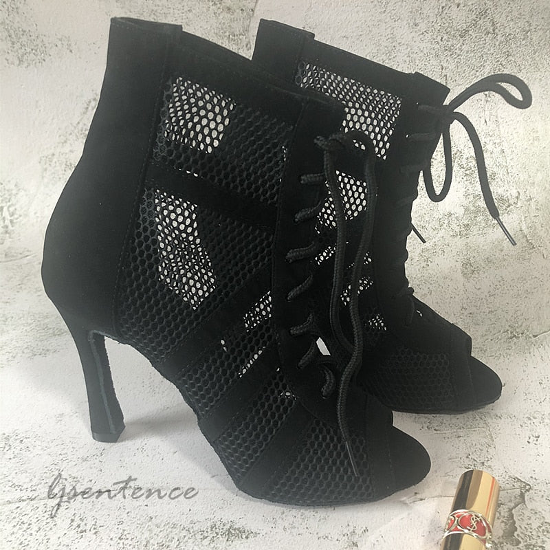 Women's Mesh High Heel Boots Dsers