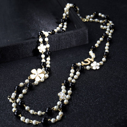 Women's Rose and Pearl  Vintage Style Necklace Dsers