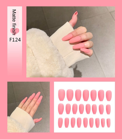 Nail Art Fake Nails Stiletto Tips Clear Press on Long False with Glue Coffin Stick Display Full Cover Artificial Designs Matte Dsers