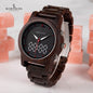 Men's Dual Display Digital Wooden Wristwatch Dsers