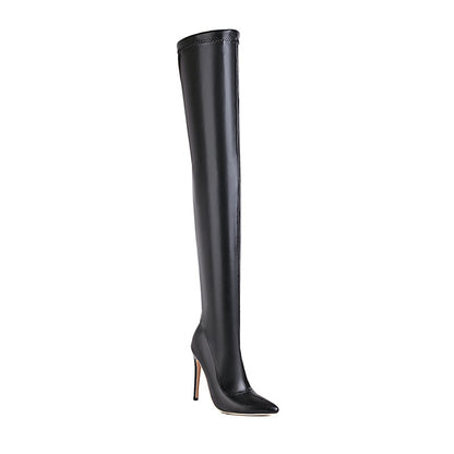 Women's Thigh High PU Leather Stiletto Boots Dsers