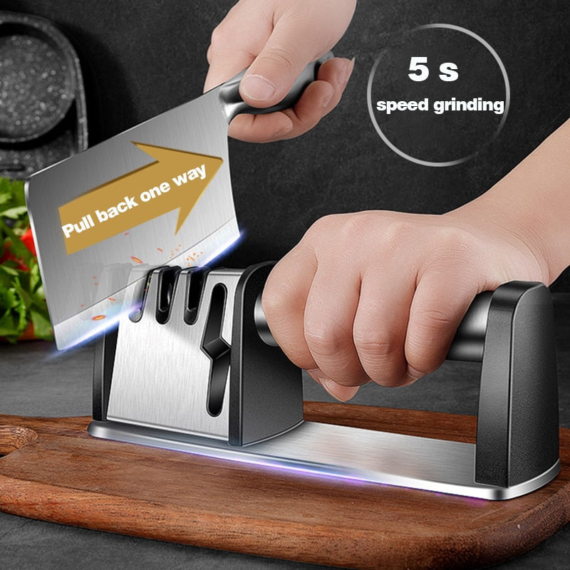 Professional Knife Sharpener 4 Stages Kitchen Sharpening Stone Grinder scissors knives Whetstone Diamond Ceramic Sharpener Tool Dsers