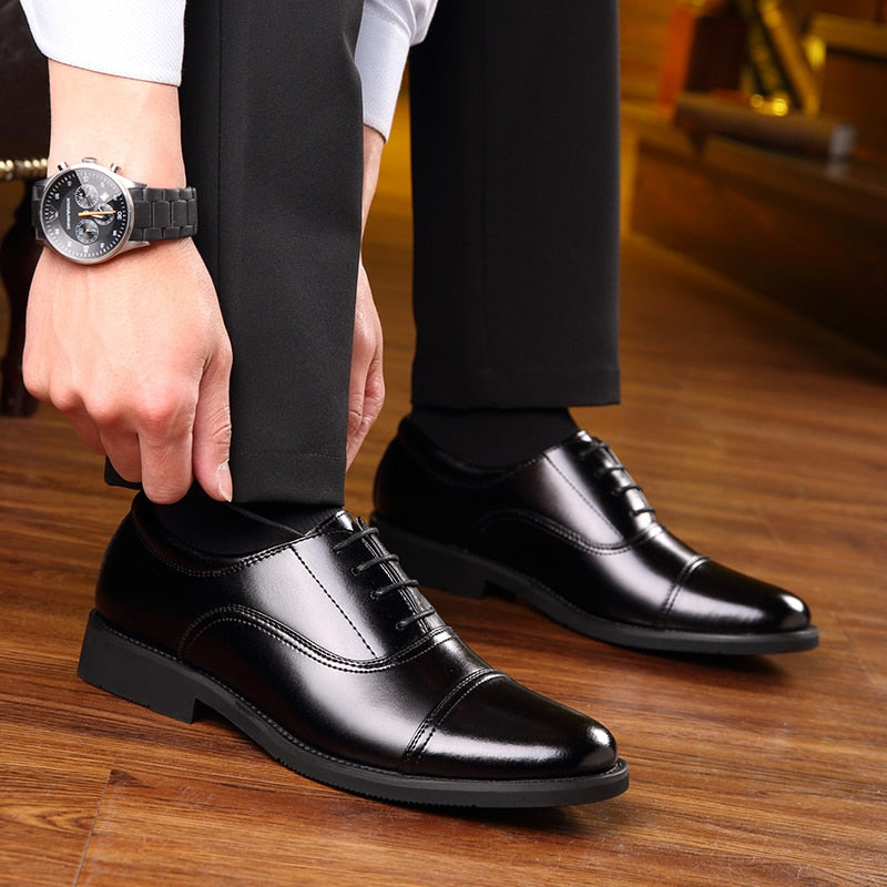 Men's Business Dress Shoes with Wing-Tip Dsers