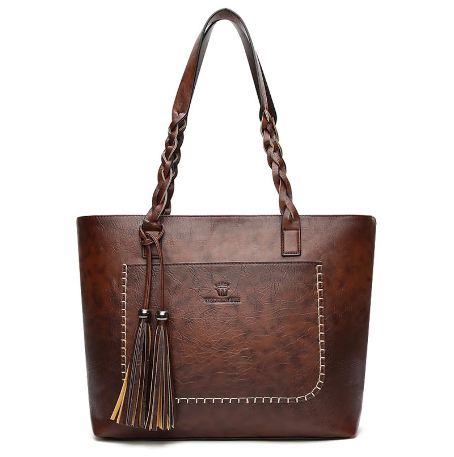 Women's PU Leather Vintage Style Tassel Handbag Dsers