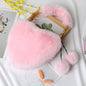 Women's Fuzzy Heart Shaped Plush Handbag Dsers