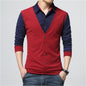 Men's  Long Sleeve Mock Dress Shirt and Sweater Vest Combo Dsers