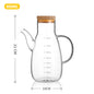 Transparent Glass Oil Bottle with Handle Scale Heat-Resistant High Borosilicate Kitchen Supplies Soy Sauce Vinegar Container Dsers