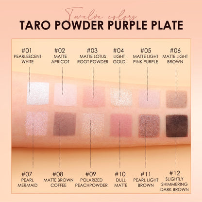 O.TWO.O Eyeshadow Palette 12 Colors Shimmer Matte Eye Shadow Long-lasting Waterproof Eye Pigments Shiny Shadows Cosmetics