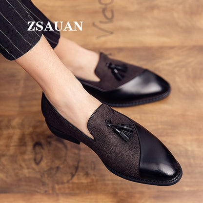 ZSAUAN Men's Fashion PU Leather Dress Shoes Dsers