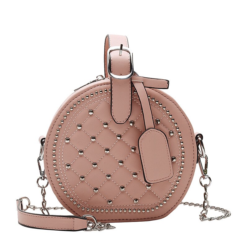 Women's Circular Riveted Shoulder Bag Dsers