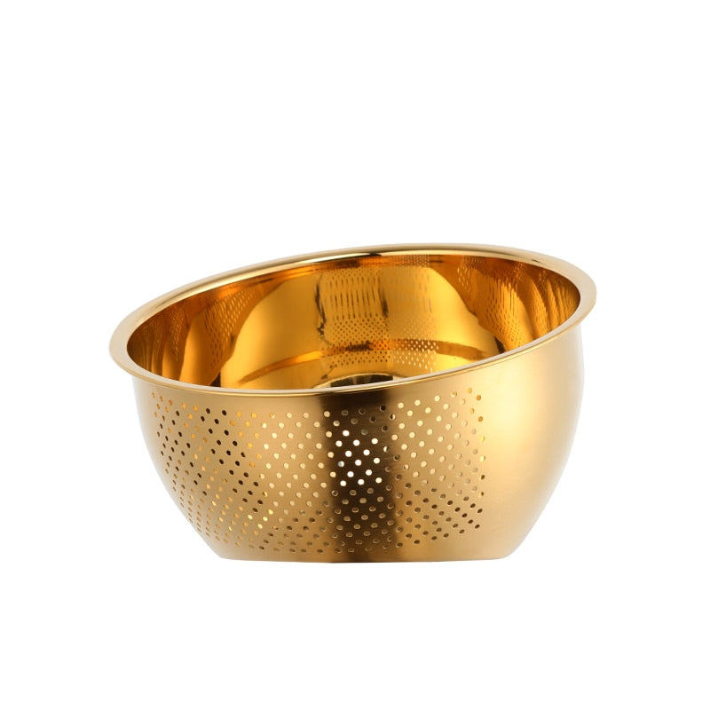 Stainless Steel Drain Basket Bowl Washing Kitchen Strainer Noodles Vegetables Kitchen Utensils Beans Sieve Fruit Cleaning Tools Dsers