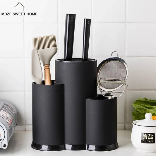 Multi-Function Utensil Holder Knife Block PP Flatware Drainer Storage Box Spoon Fork Kitchen Organizer Rack Dsers