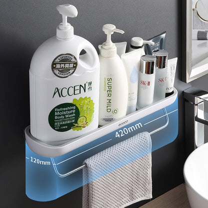 Punch-Free Bathroom Organizer Shelf Shampoo Shower Storage Rack Bath kitchen Towel Holder Household Items Bathroom Accessories Dsers