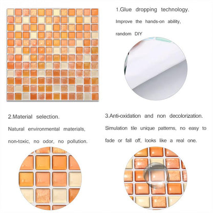 Mosaic Wall Tile Peel and Stick  Self adhesive Backsplash DIY Kitchen Bathroom Home Wall Sticker Vinyl 3D Dsers