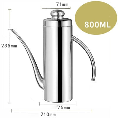 Standard 304 Stainless Steel Olive Oil Vinegar Batcher Can Bottle Pot Kitchen Accessories Cooking Tools 500ml Storage Bottles Dsers